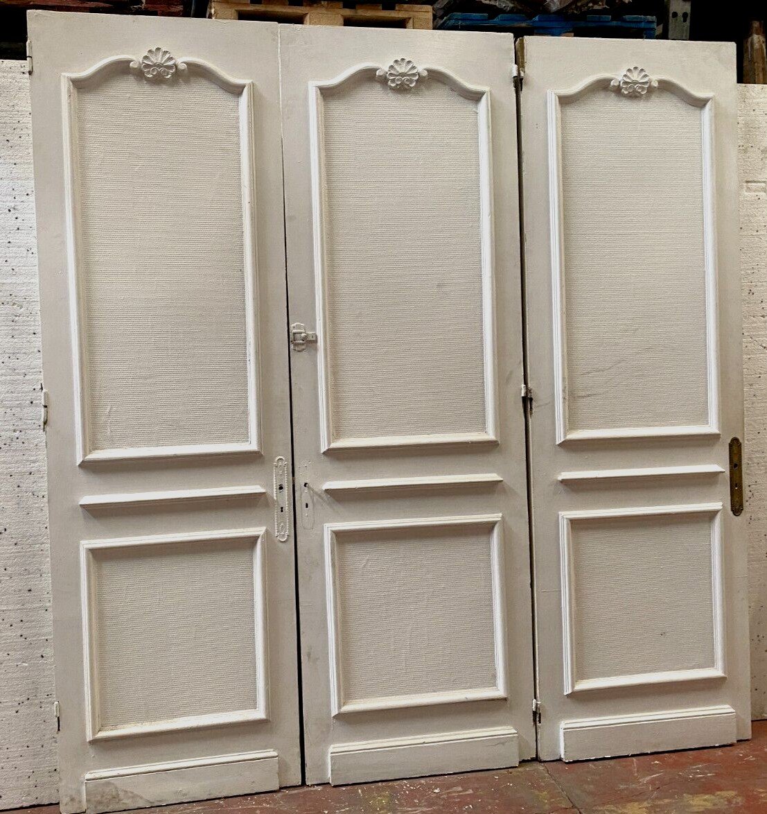 Suite Of Three Double-sided Molded Passage Doors 19th Century-photo-1