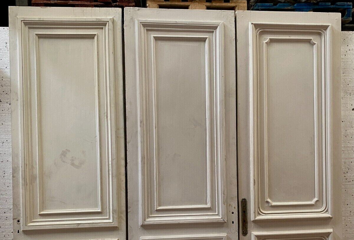 Suite Of Three Double-sided Molded Passage Doors 19th Century-photo-3