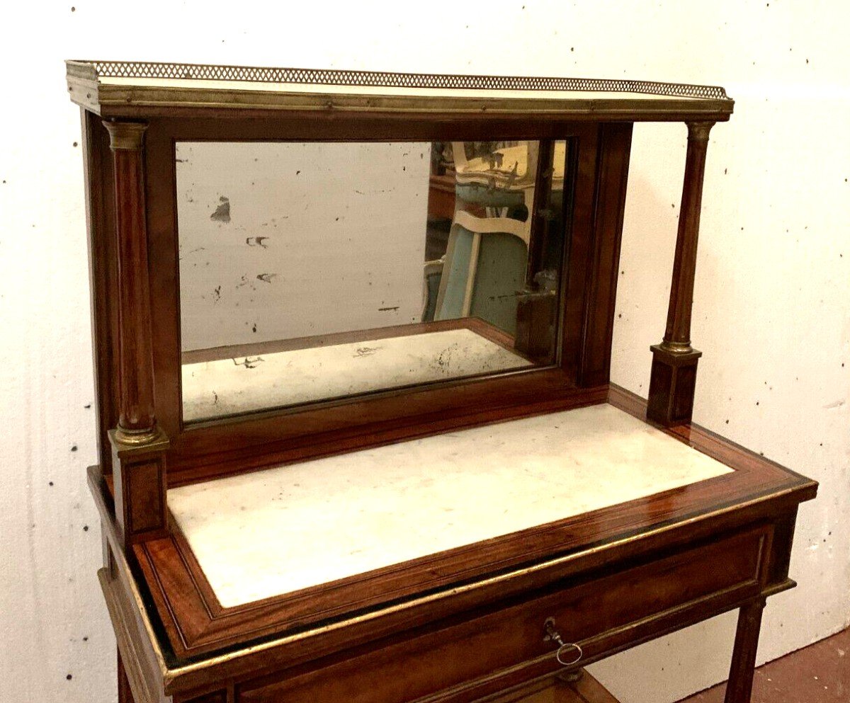 Louis XVI Style Credenza In Mahogany And Veneer 19th Century-photo-2