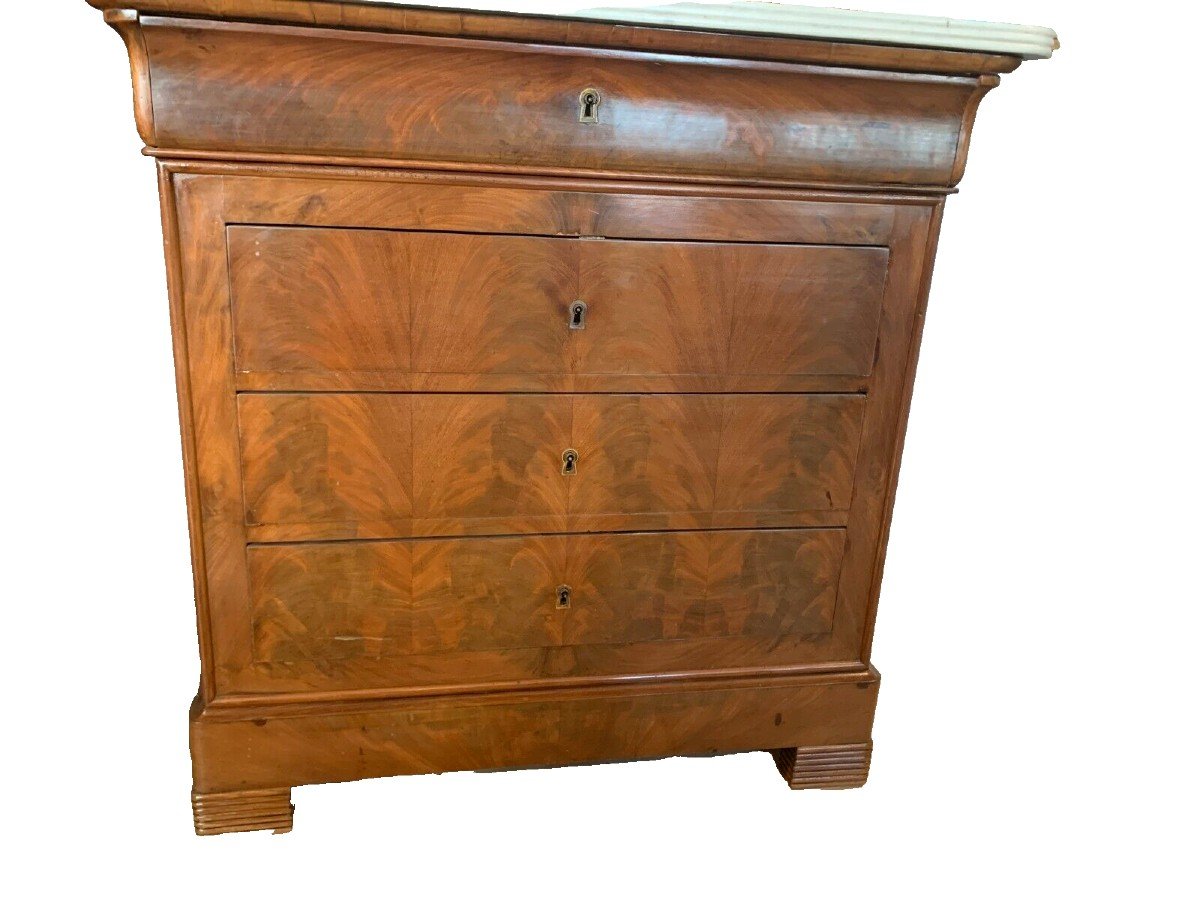 Louis Philippe Dressing Table Commode In Mahogany And Veneer 19th Century-photo-4