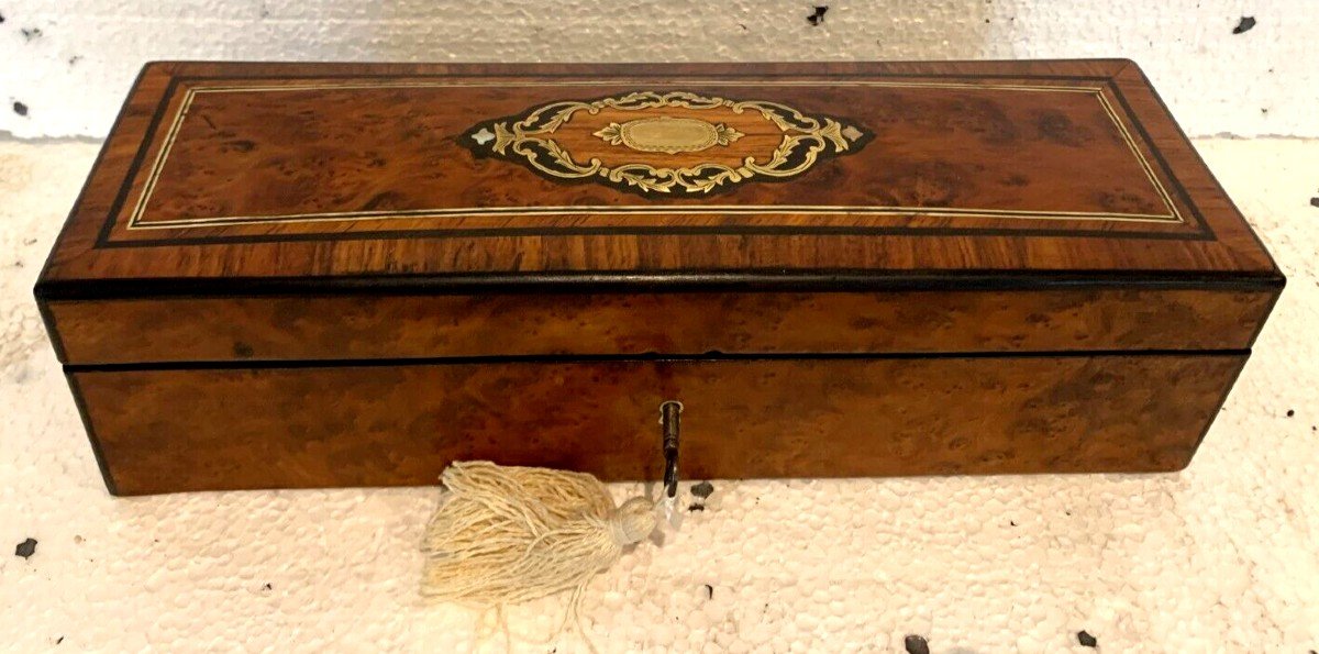 Glove Box In Thuya Burl Napoleon III Boulle Marquetry XIX Century-photo-2