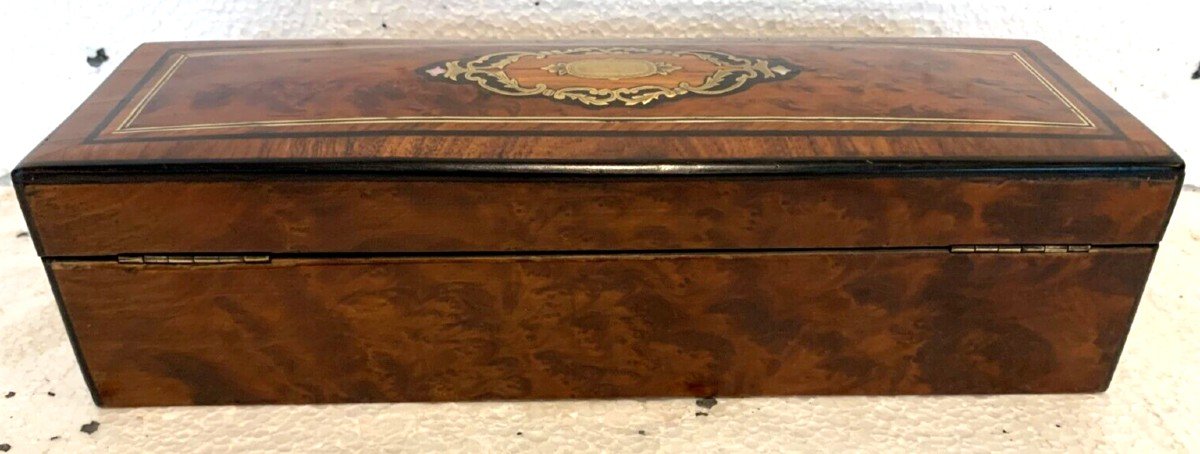 Glove Box In Thuya Burl Napoleon III Boulle Marquetry XIX Century-photo-1