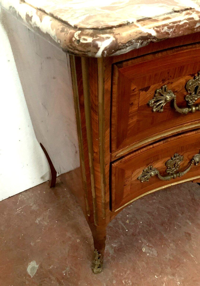 Louis XV Sauteuse Commode With Curved Front XVIII Century-photo-4