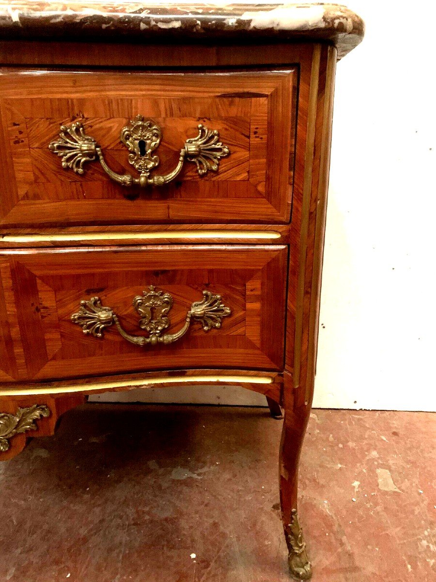 Louis XV Sauteuse Commode With Curved Front XVIII Century-photo-3