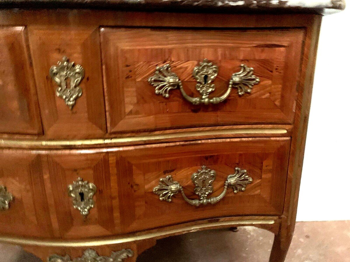 Louis XV Sauteuse Commode With Curved Front XVIII Century-photo-4