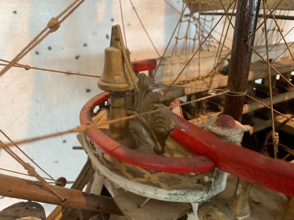 Ancienne Maquette d'Un Bateau De Pirate Des Mers XX Siècle-photo-4