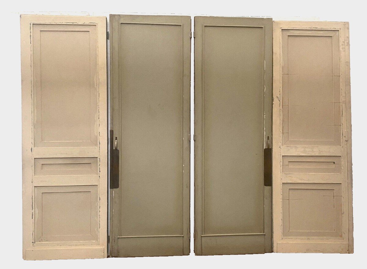 Suite Of Four Passage Doors In Solid Fir XIX Century-photo-2