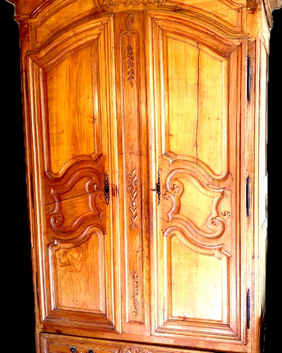 Bridal Wardrobe With Gendarme Hat In Solid Cherry Wood 18th Century-photo-6