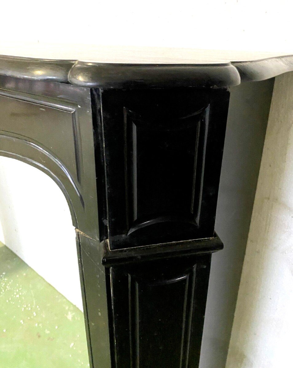 Louis XV Style Fireplace Model Pompadour Black Marble XX Century-photo-4