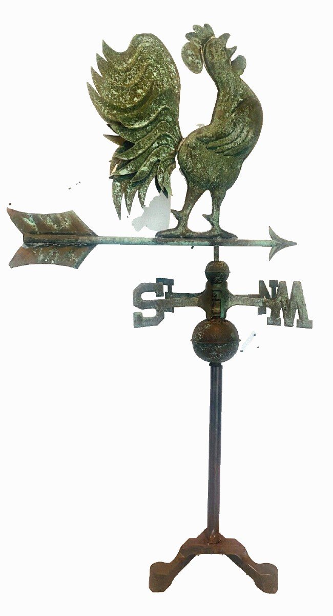 Weather Vane In Spun Copper 20th Century-photo-2