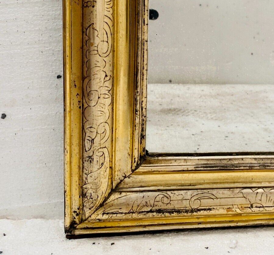 Louis Philippe Mirror In Wood And Golden Stucco 19th Century-photo-6