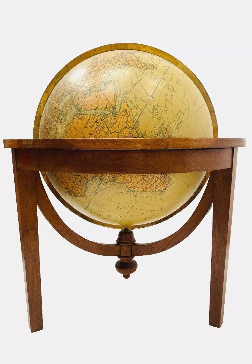 Glass Globe On Wooden Base 20th Century