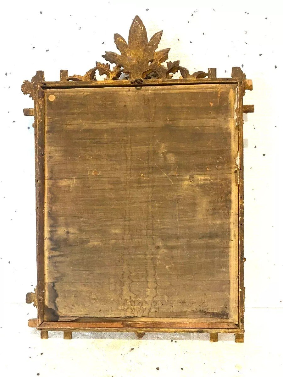 Louis XVI Style Mirror In Carved Wood And Gilded With Gold Leaf, 19th Century-photo-4