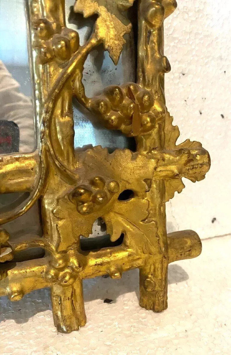 Louis XVI Style Mirror In Carved Wood And Gilded With Gold Leaf, 19th Century-photo-4