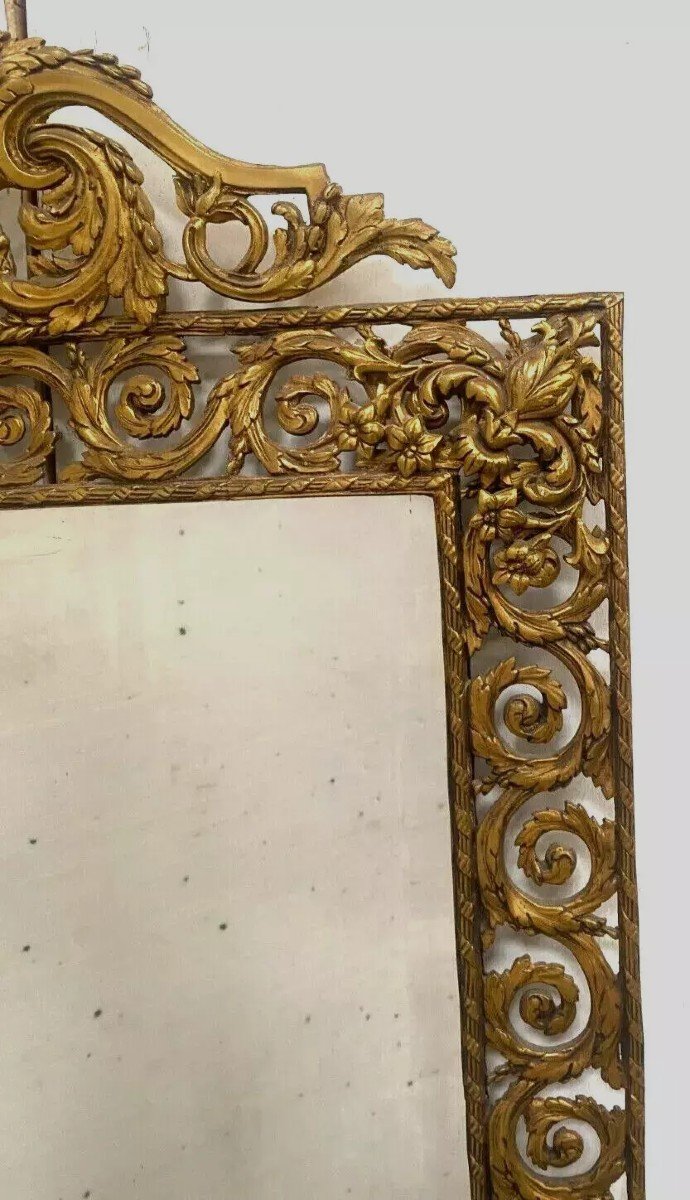 20th Century Regency Style Chiseled Bronze Mirror-photo-3