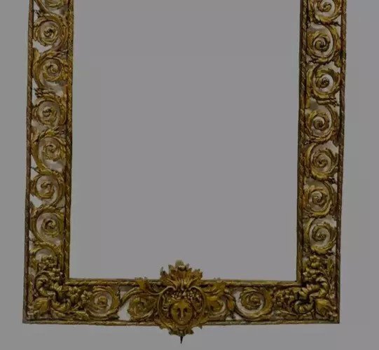 20th Century Regency Style Chiseled Bronze Mirror-photo-5