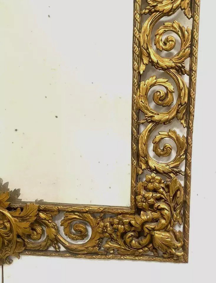 20th Century Regency Style Chiseled Bronze Mirror-photo-7