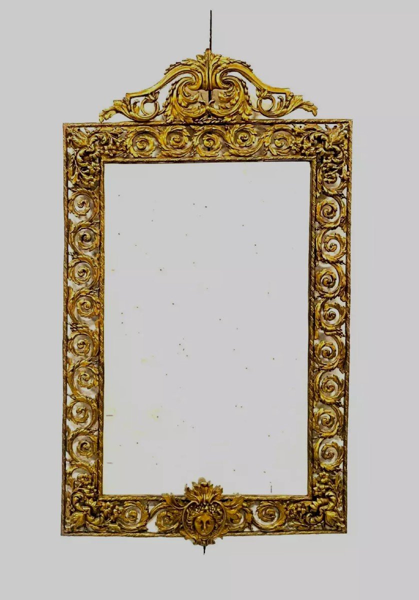 20th Century Regency Style Chiseled Bronze Mirror