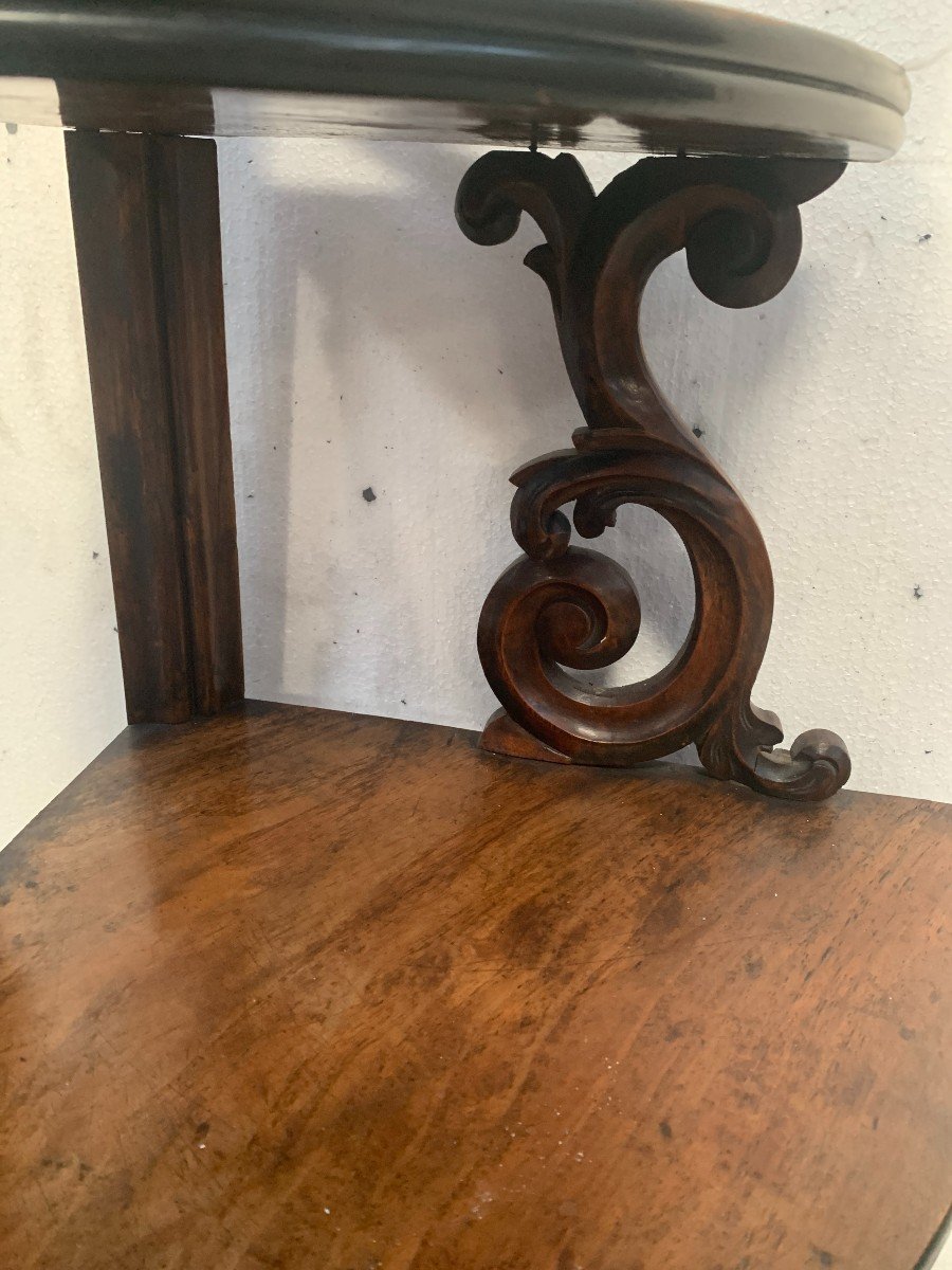 Napoleon III Corner Shelf In Solid Walnut 19th Century-photo-3