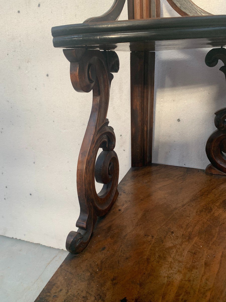 Napoleon III Corner Shelf In Solid Walnut 19th Century-photo-4