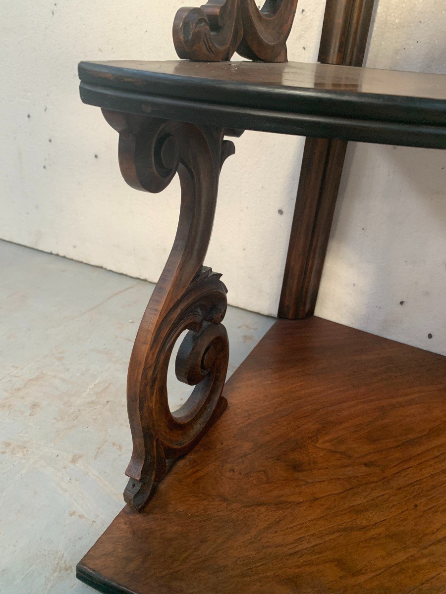 Napoleon III Corner Shelf In Solid Walnut 19th Century-photo-5