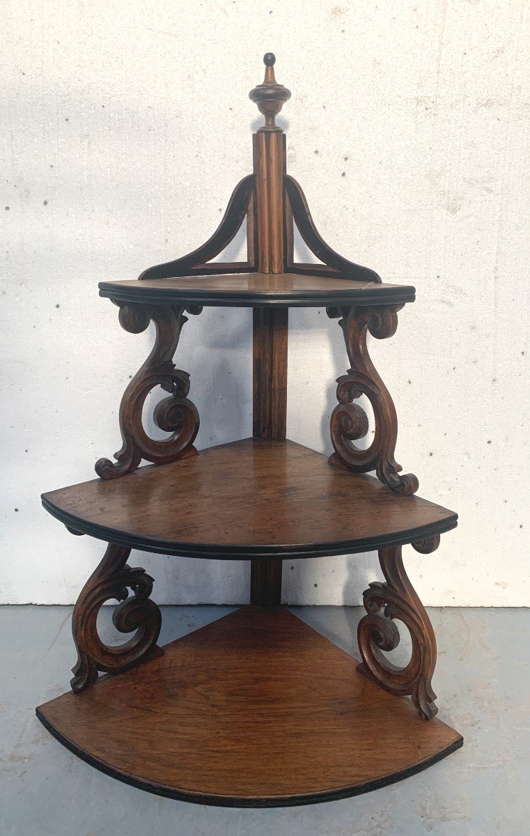 Napoleon III Corner Shelf In Solid Walnut 19th Century