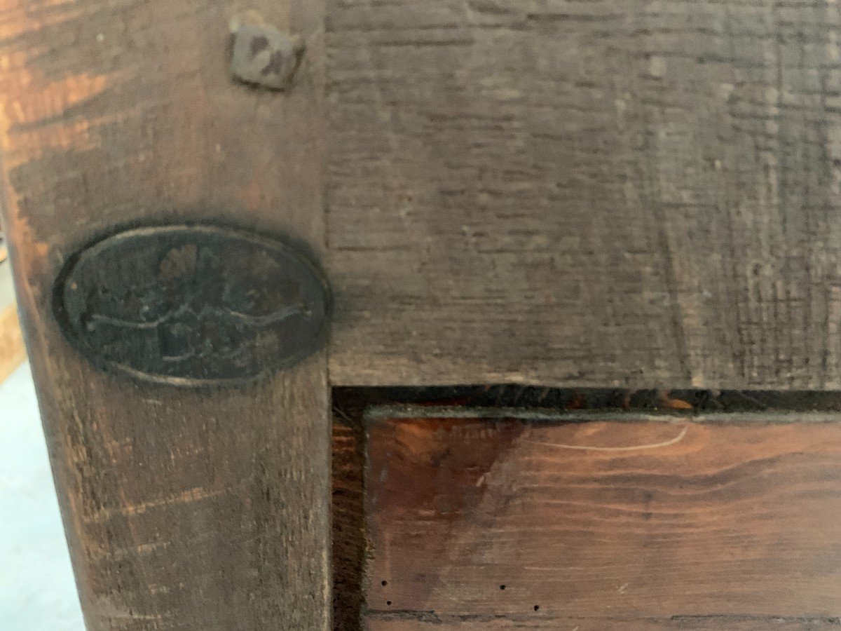 Louis XVI Chest Of Drawers In Veneer Marquetry 20th Century-photo-3