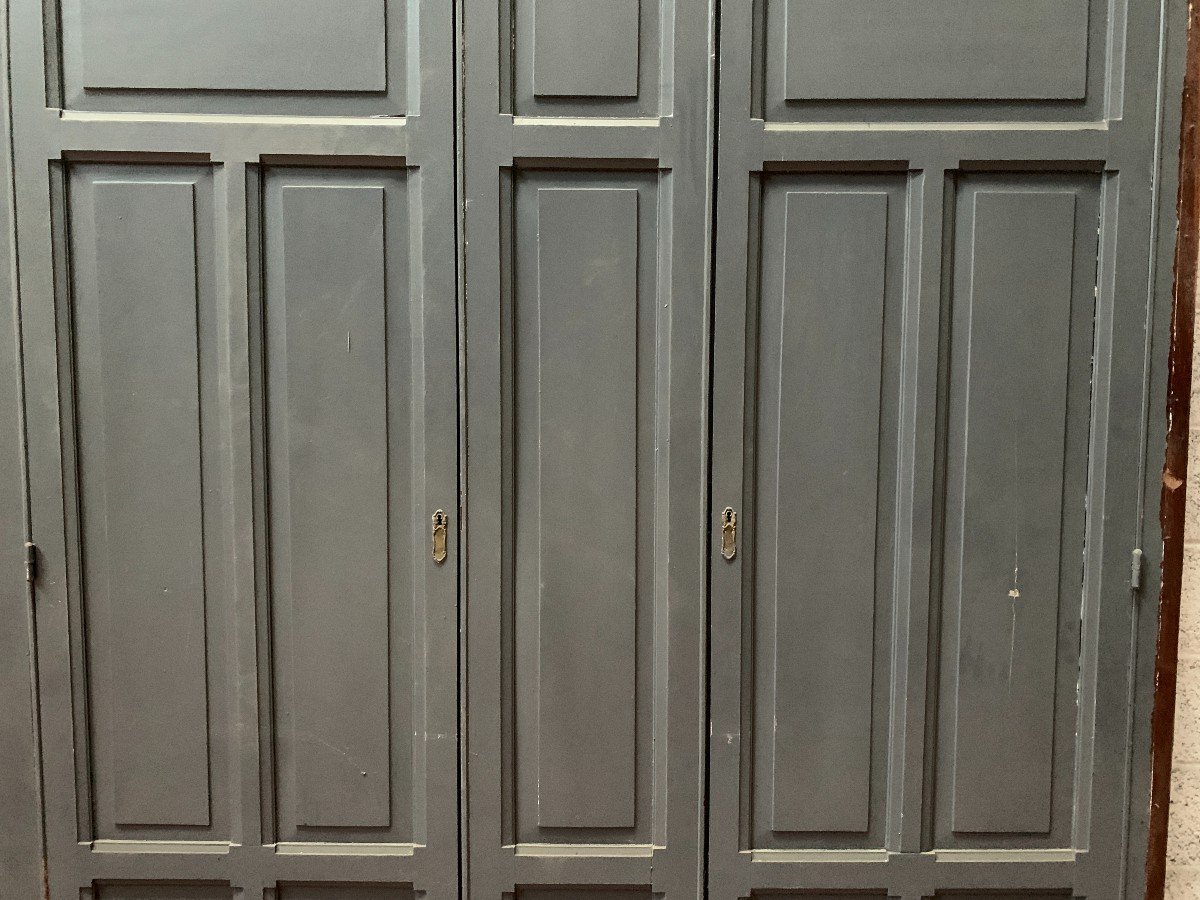 Front Of A Cupboard In Patinated Beech With 20th Century Doors-photo-3