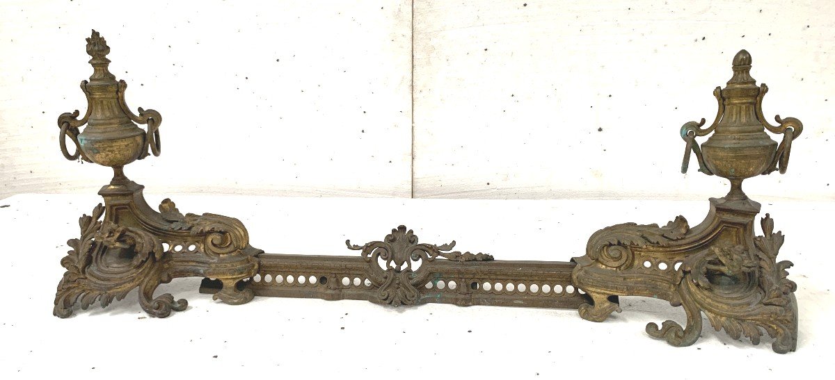 Chenet En Bronze Ciselé De Style Louis XVI  Epoque XIX Siècle 