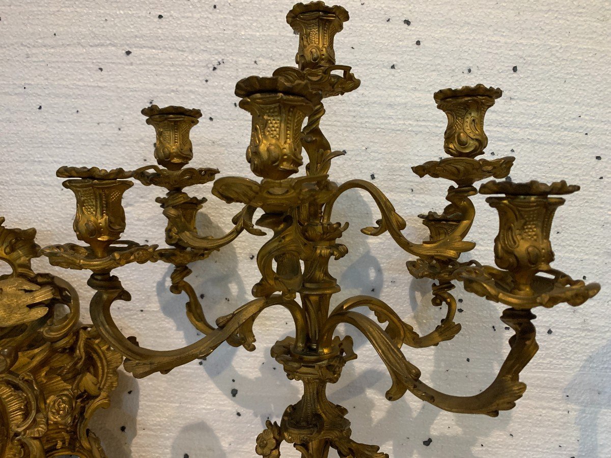 Louis XV Style Fireplace Trim In Gilded Chiseled Bronze 19th Century-photo-3