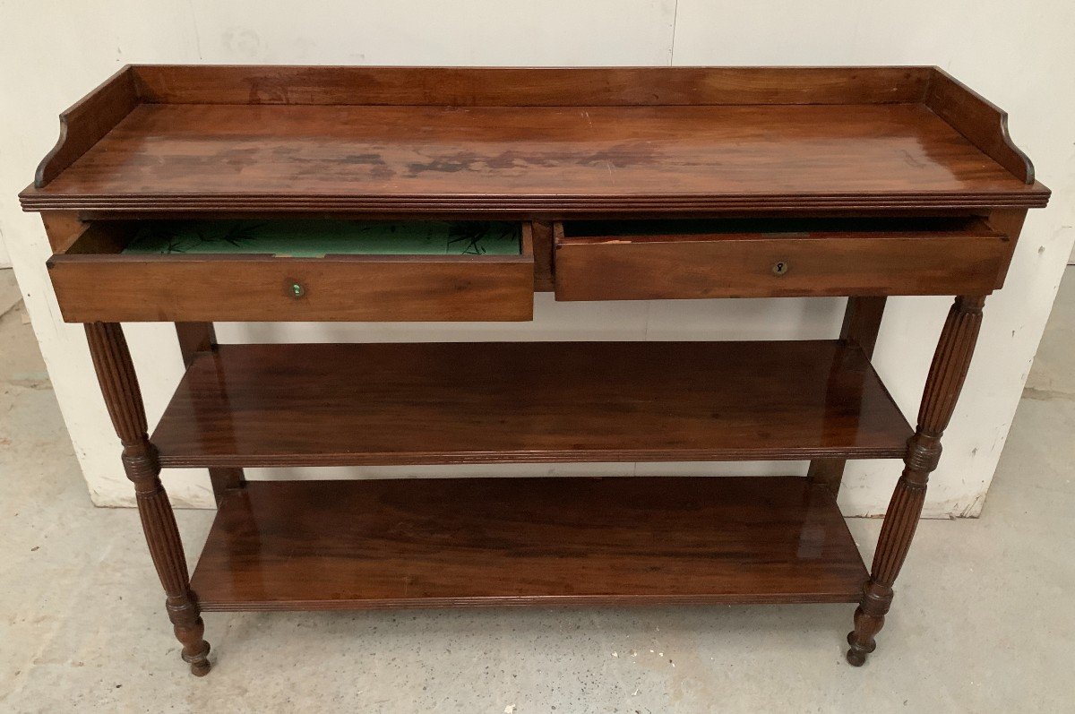 Louis Philippe Console In Mahogany And Veneer, 19th Century-photo-3