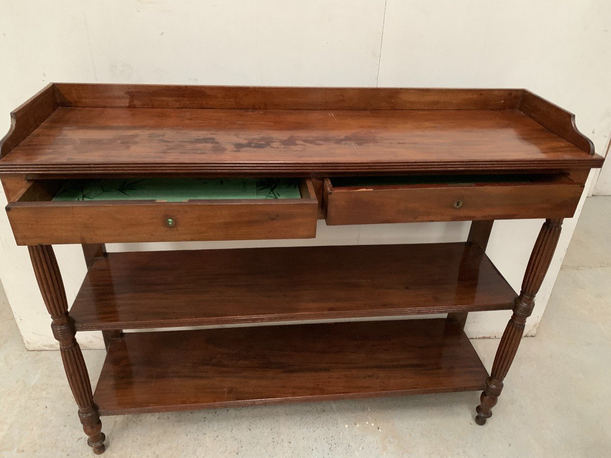 Louis Philippe Console In Mahogany And Veneer, 19th Century-photo-4