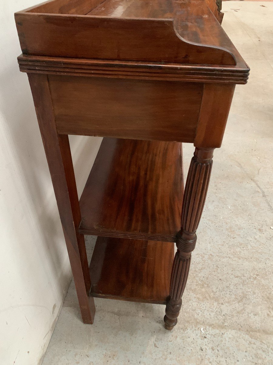 Louis Philippe Console In Mahogany And Veneer, 19th Century-photo-5