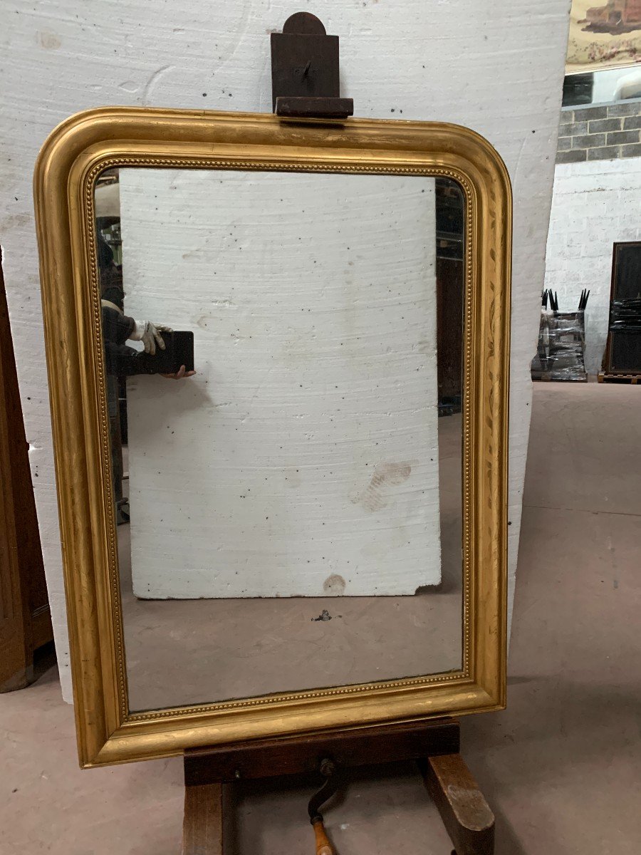 Louis Philippe Mirror In Wood And Patinated Stucco, 19th Century-photo-2