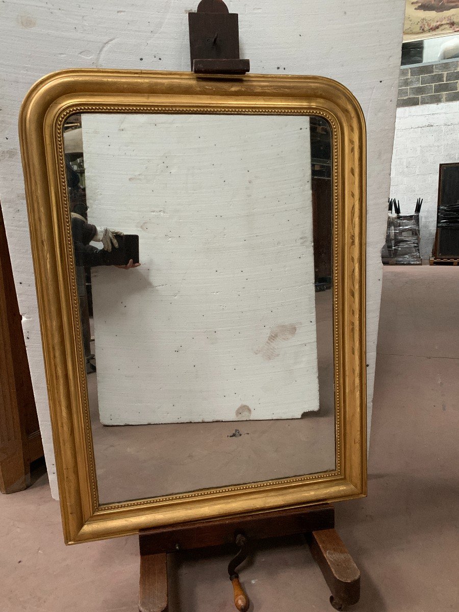 Louis Philippe Mirror In Wood And Patinated Stucco, 19th Century-photo-3