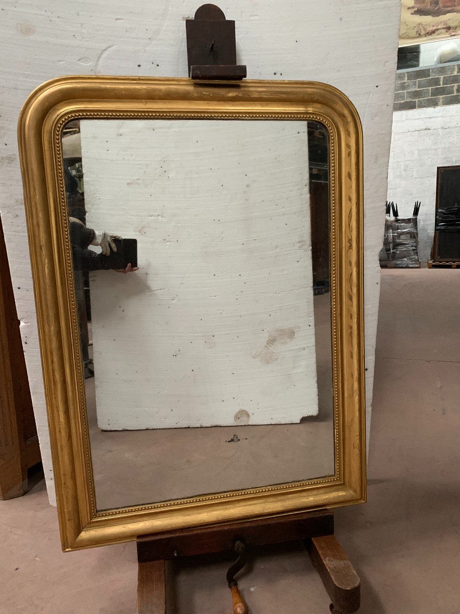 Louis Philippe Mirror In Wood And Patinated Stucco, 19th Century-photo-4