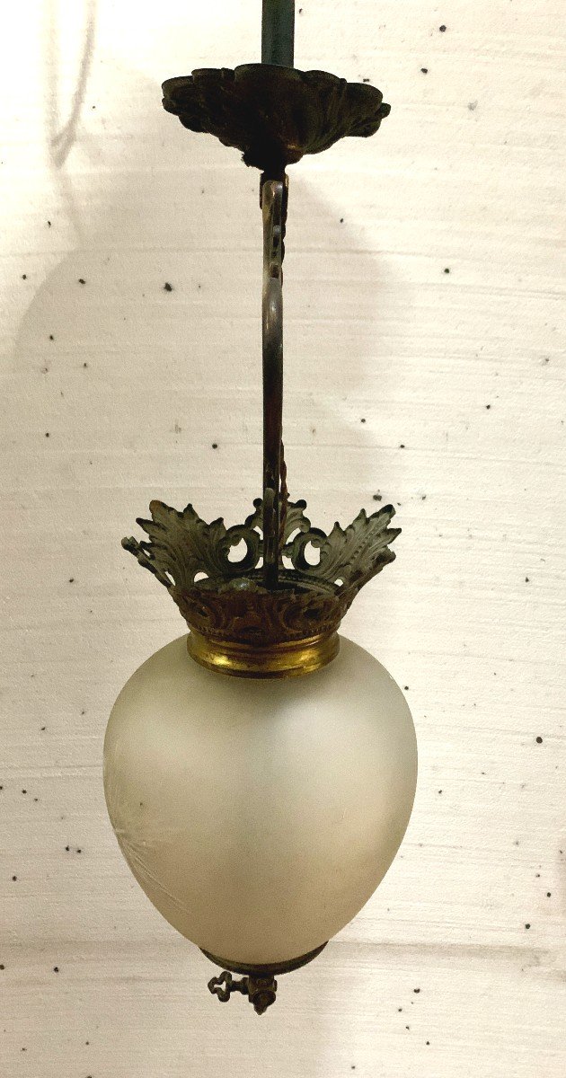 20th Century Cut Glass And Bronze Mounted Hall Lantern