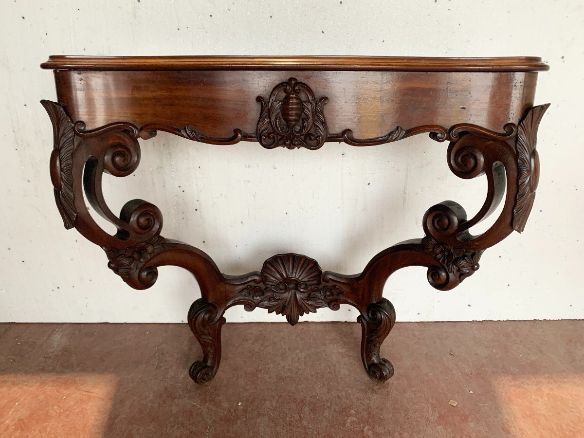 Pair Of Louis Philippe Consoles In Mahogany, 19th Century-photo-2