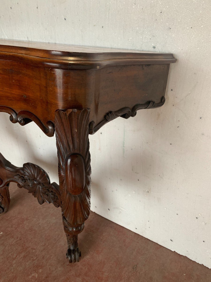 Pair Of Louis Philippe Consoles In Mahogany, 19th Century-photo-4