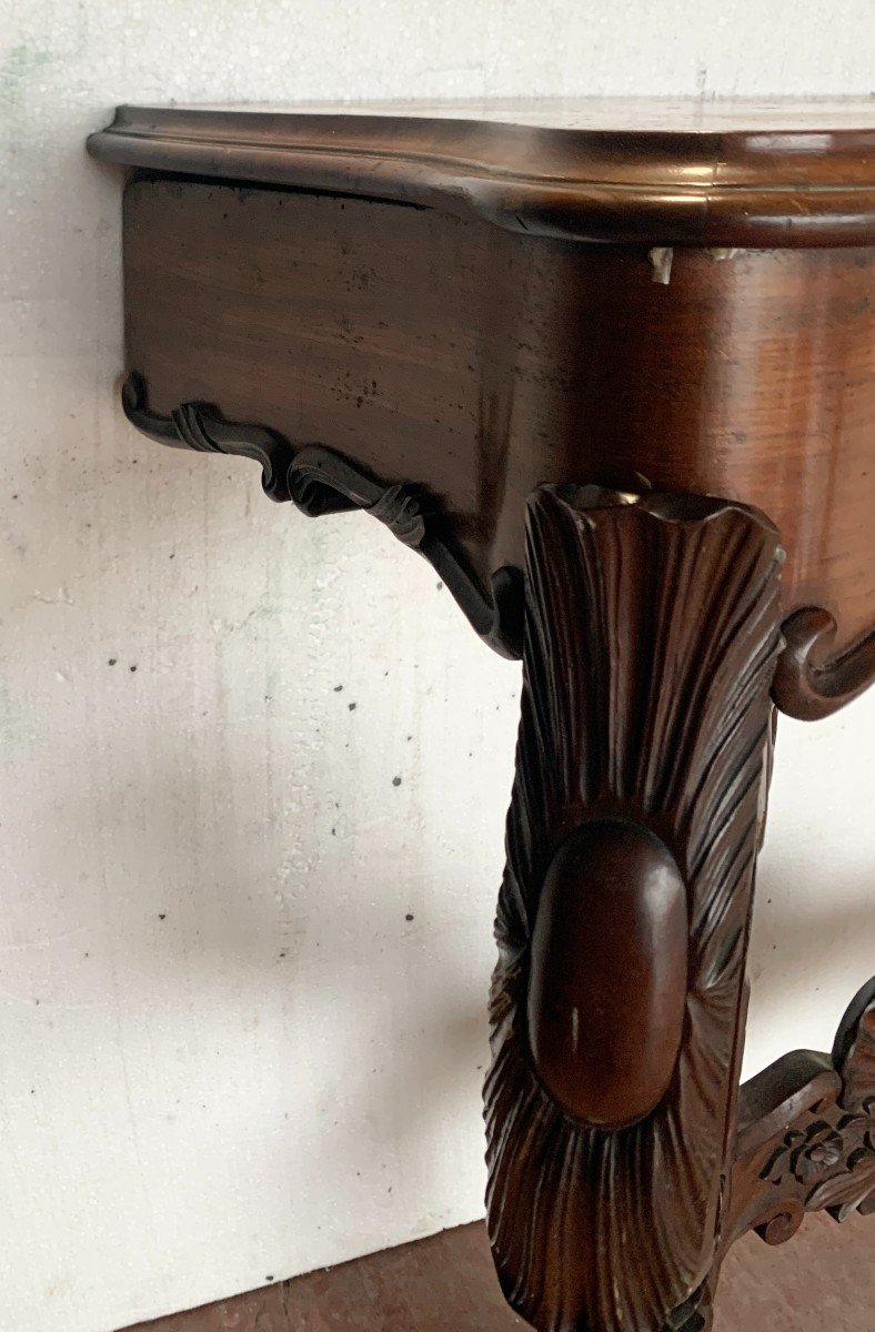 Pair Of Louis Philippe Consoles In Mahogany, 19th Century-photo-7