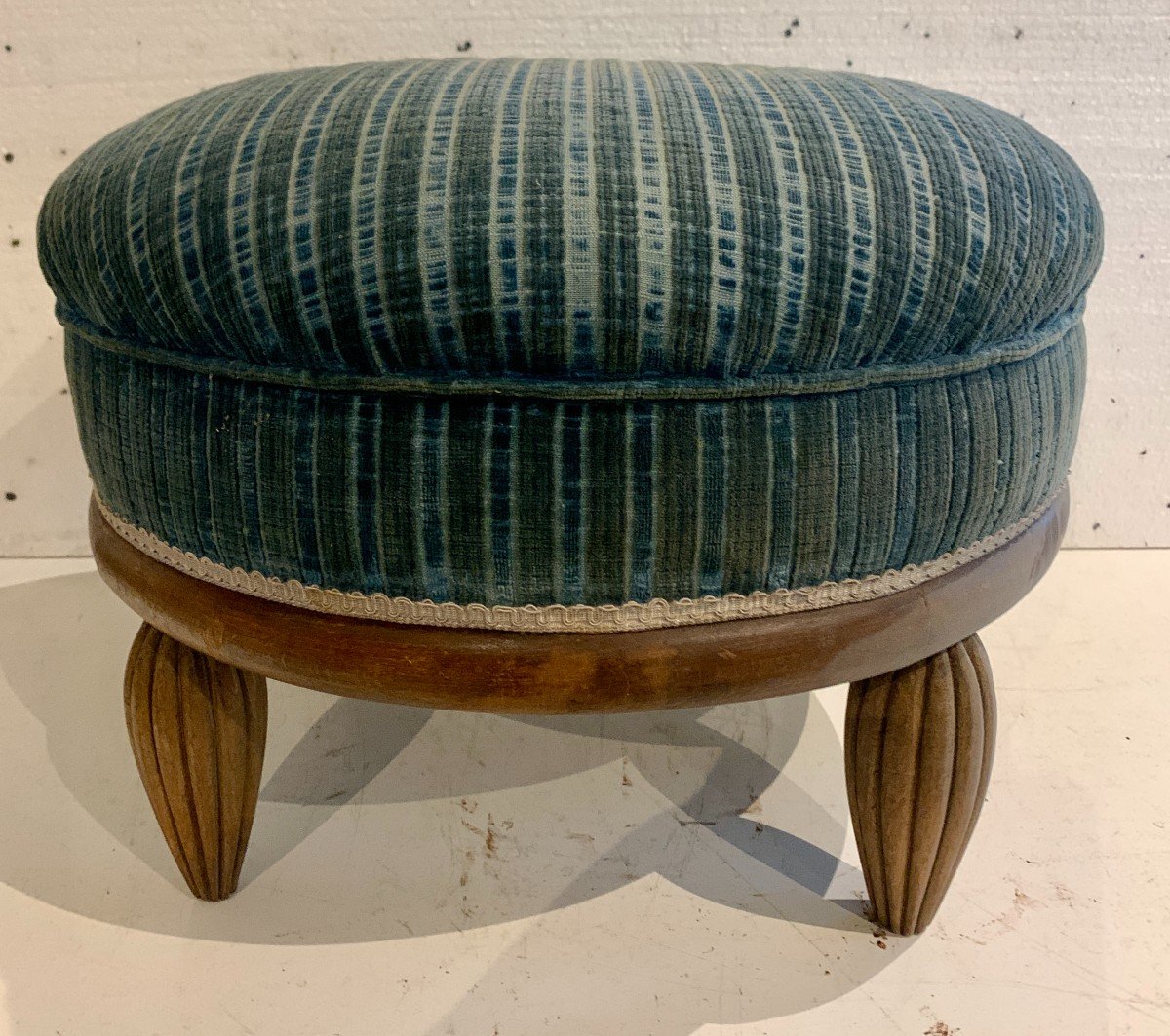 Art Deco Footrest Stool In Beech 20th Century