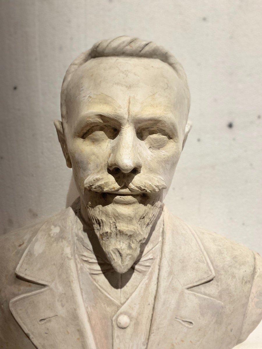 Sculpted Plaster Proof "bust Of A Notable" 20th Century-photo-2