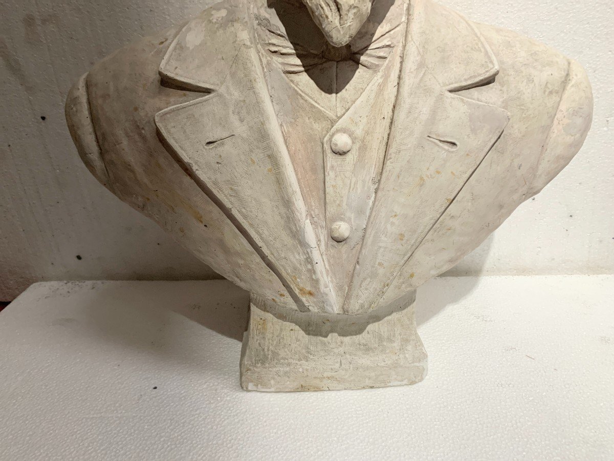 Sculpted Plaster Proof "bust Of A Notable" 20th Century-photo-4