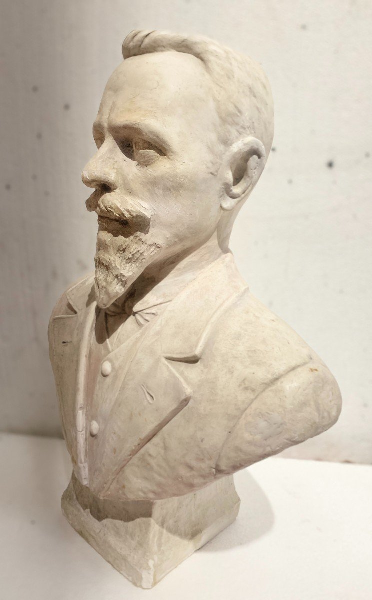 Sculpted Plaster Proof "bust Of A Notable" 20th Century-photo-3