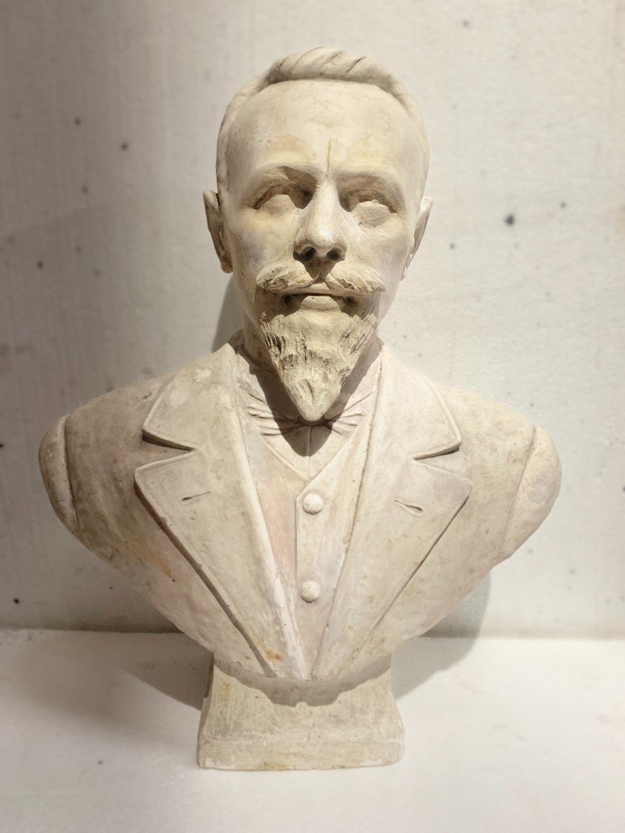 Sculpted Plaster Proof "bust Of A Notable" 20th Century-photo-7