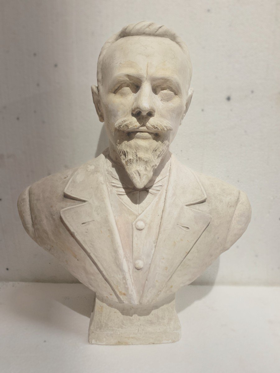 Sculpted Plaster Proof "bust Of A Notable" 20th Century