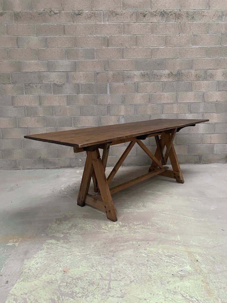 20th Century Solid Fir Architect's Table-photo-4