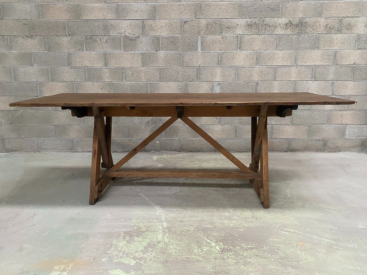 20th Century Solid Fir Architect's Table-photo-4