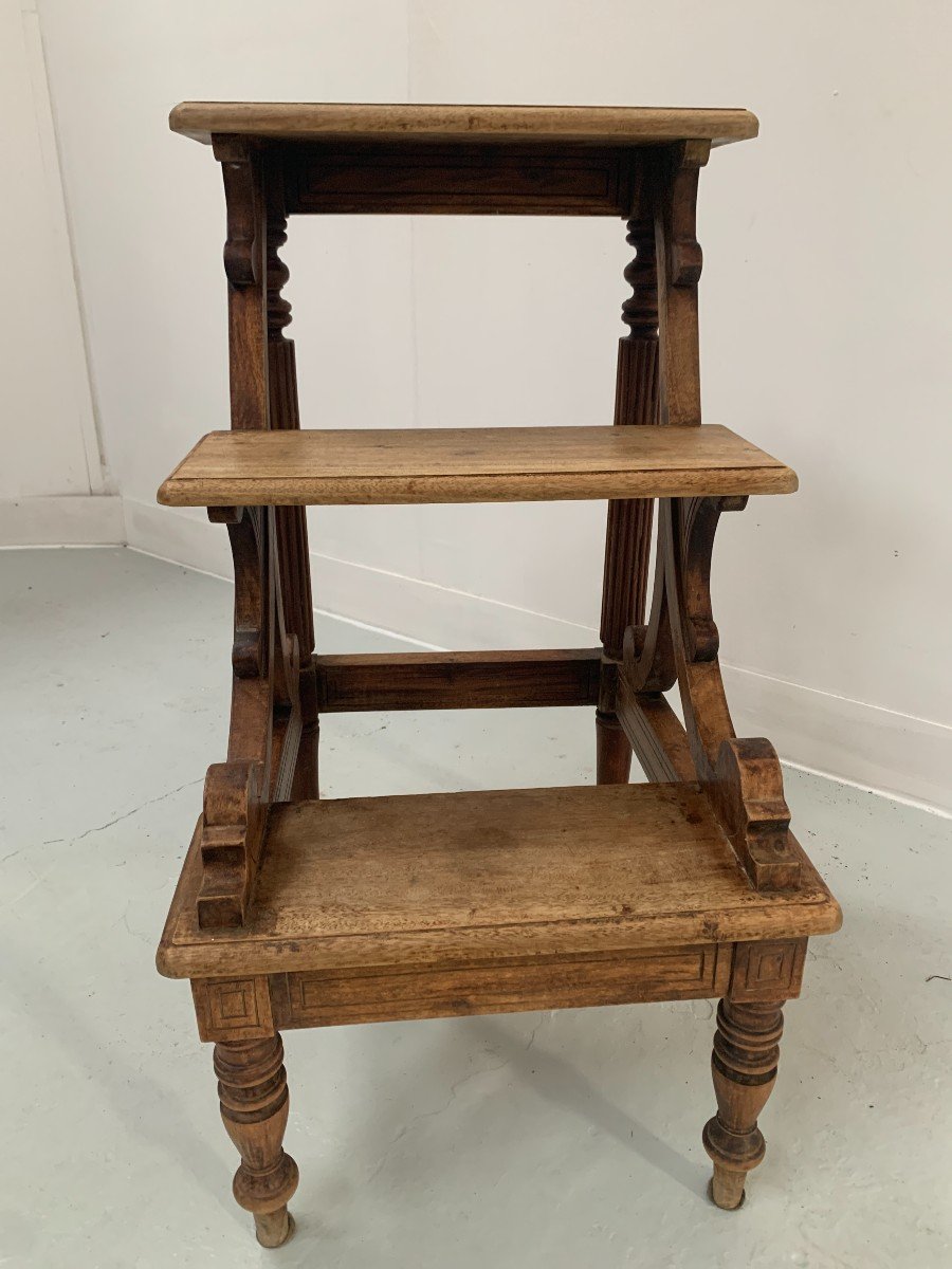 19th Century Stained Wood Library Staircase-photo-4