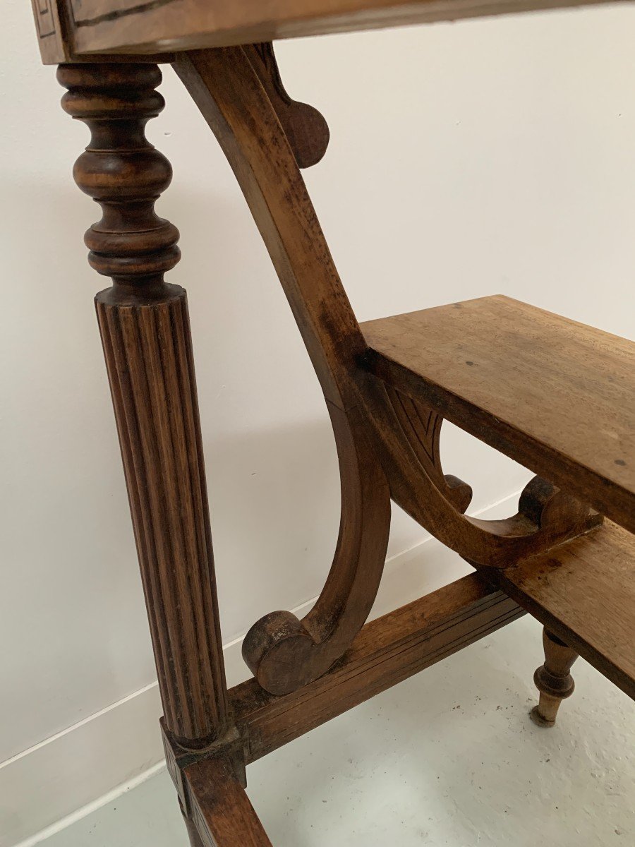 19th Century Stained Wood Library Staircase-photo-3